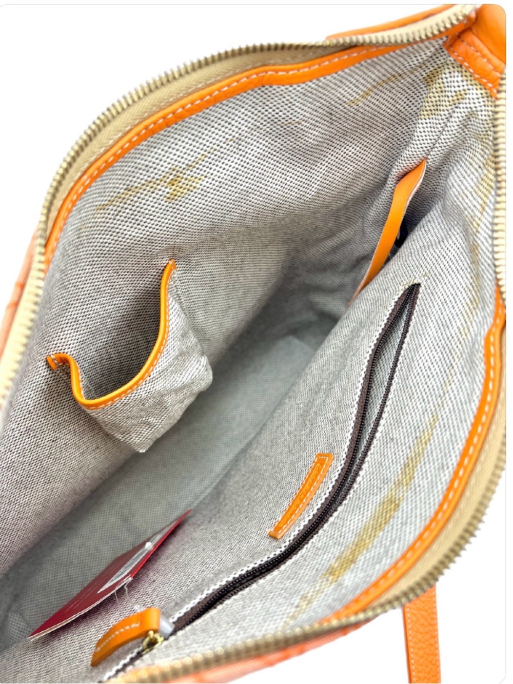 Dooney & Bourke Orange Monogram Large Shoulder Bag Y2K Vintage - RARE π§‘ - Picture 13 of 16